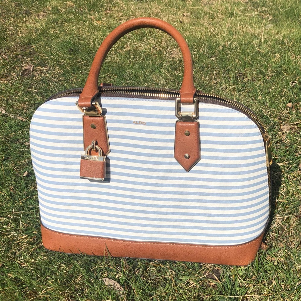 Aldo Blue and White striped handbag